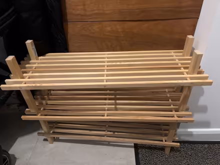 Photo of free 2 Ikea wooden shoe racks (Niddrie EH16) #1