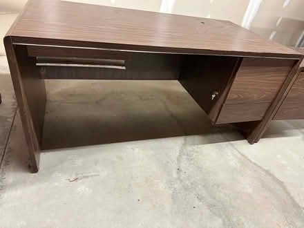 Photo of free 2 part manufactured wood desk (Route 146 Clifton Park) #1