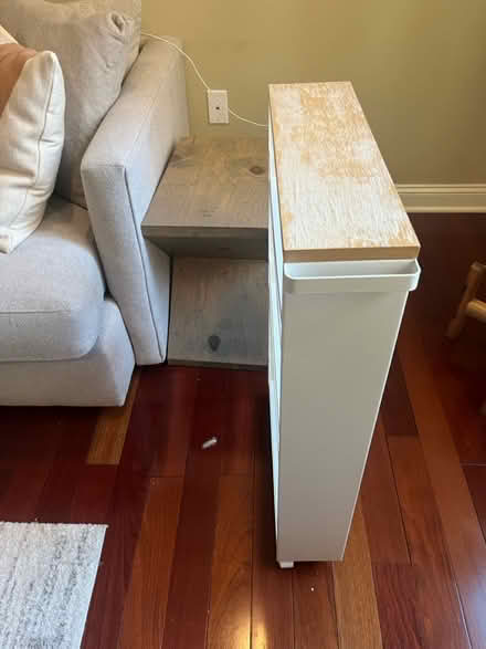 Photo of free West Elm Wood Top Rolling cart (Cambridgeport) #3