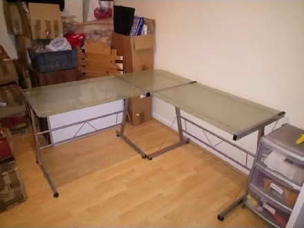 Photo of free Glass and metal corner desk (Chorley Moor PR7) #1