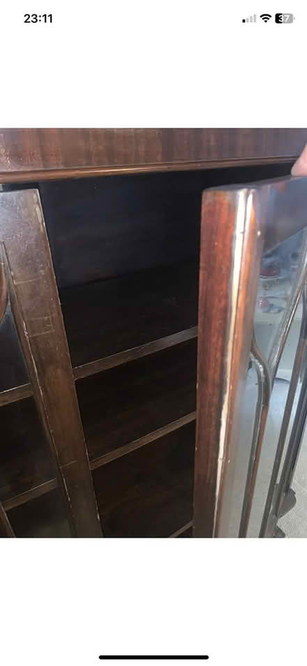 Photo of free Large wood glass cabinet (Wiveliscombe TA4) #3