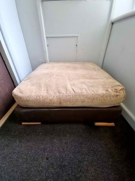 Photo of free Brown & Beige Leather Seat / Footrest / Puffe (Park Hill S2) #1