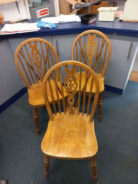 Photo of free Three wooden chairs (Knighton LD7) #2