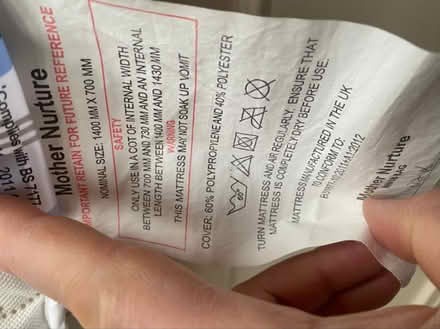 Photo of free Mother Nature toddler baby mattress (N6) #3