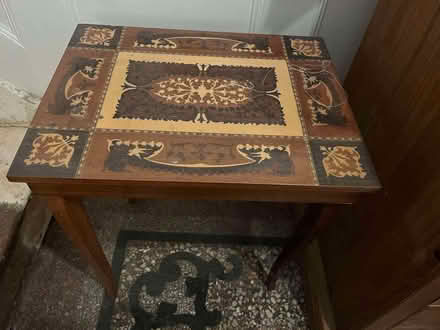 Photo of free Marquetry side/sewing table with storage and music box (Llandrindod LD1) #1