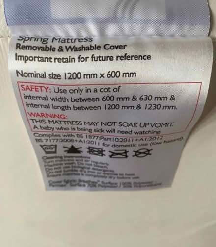Photo of free John Lewis cot mattress (N6) #2