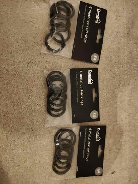 Photo of free New 18 Dunelm 16/19mm curtain rings (Jericho OX2) #1