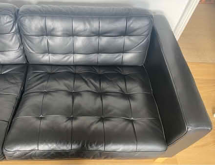 Photo of free Black leather sofa (Walthamstow E17) #3