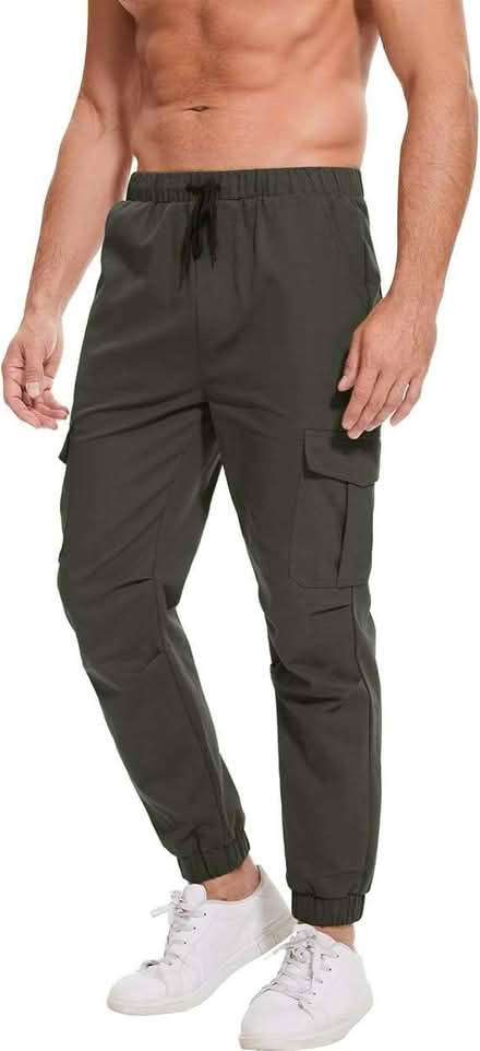 Photo of free Men's dark grey cuffed cargo trousers 32" Waist - Never worn (Cople MK44) #1