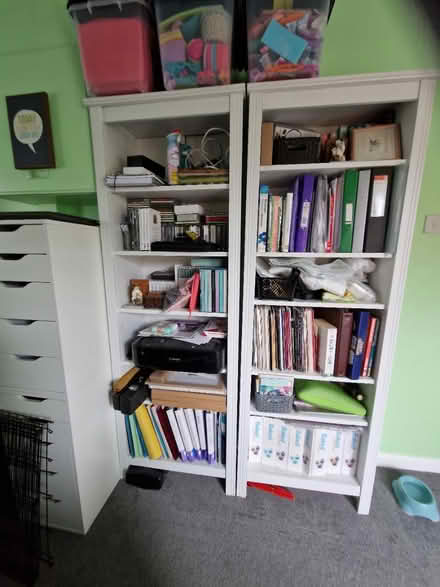 Photo of free 2 Tall White Bookcases (Fareham PO14) #1