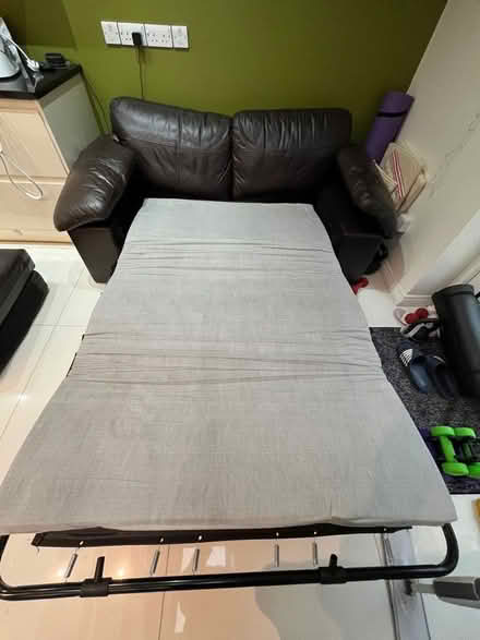 Photo of free Leather sofa bed, great condition (GU52) #2