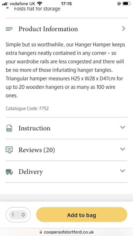 Photo of free Hanger Hamper - brand new (Waddon) #2