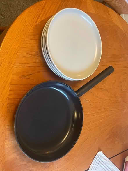 Photo of free 4 large plates and pan (Dalston N16) #1