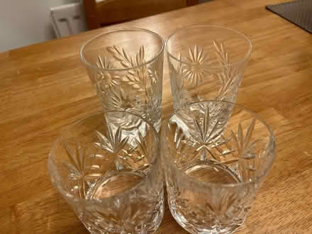 Photo of free 4 glass tumblers, 2 each of two different designs (Amersham HP7) #1