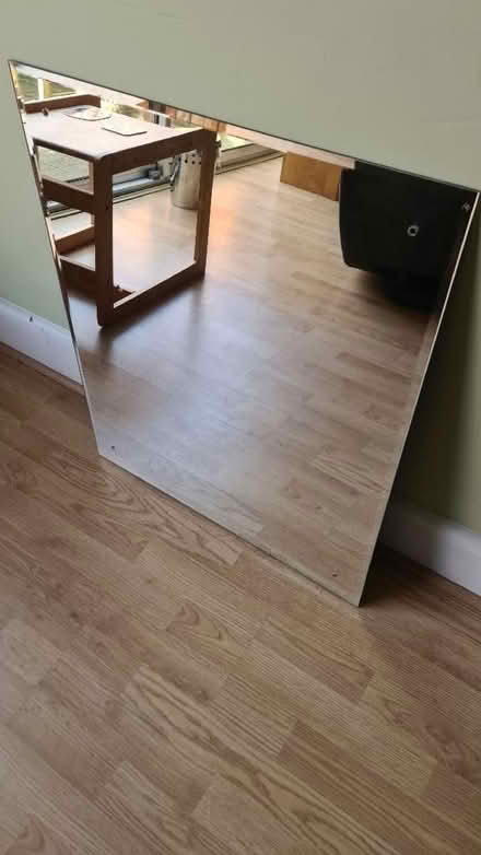 Photo of free Wall mounted chamfered mirror (Knotty Ash L14) #1