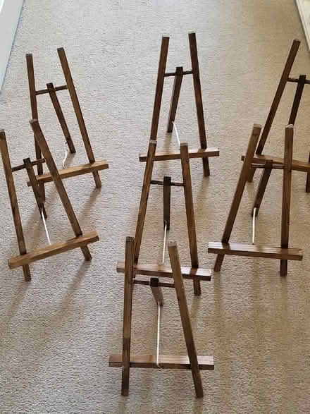 Photo of free 7 wooden table easels (Fairfield Park SG5) #1