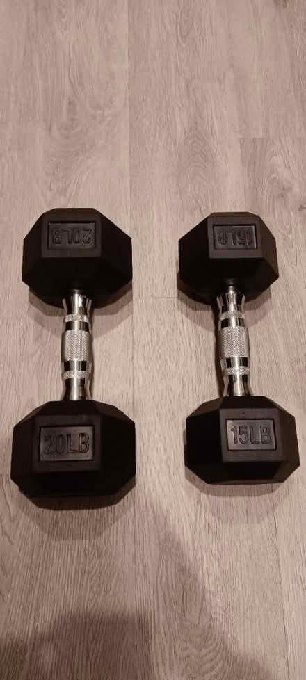 Photo of free 15 lb and 20 lb dumbbell (Downtown Berkeley) #1