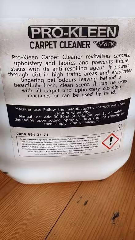 Photo of free Carpet cleaning fluid (Kingston Gate KT2) #2