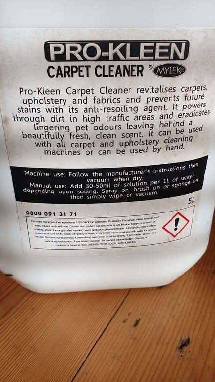 Photo of free Carpet cleaning fluid (Kingston Gate KT2) #2