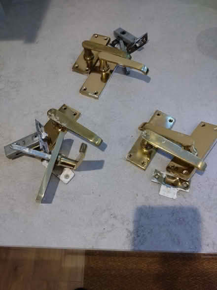 Photo of free 3 x brass door handles pairs (Ecclesall S11) #1