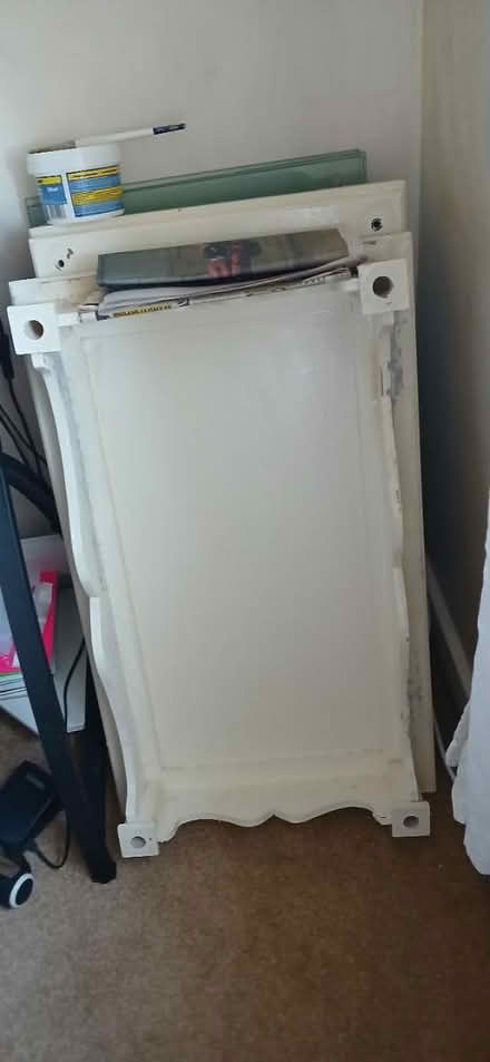 Photo of free Tall wood and glass shelf (Stanstead Abbotts SG12) #1