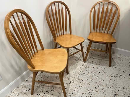 Photo of free Three oak dining chairs (Queensway Terrace North) #1