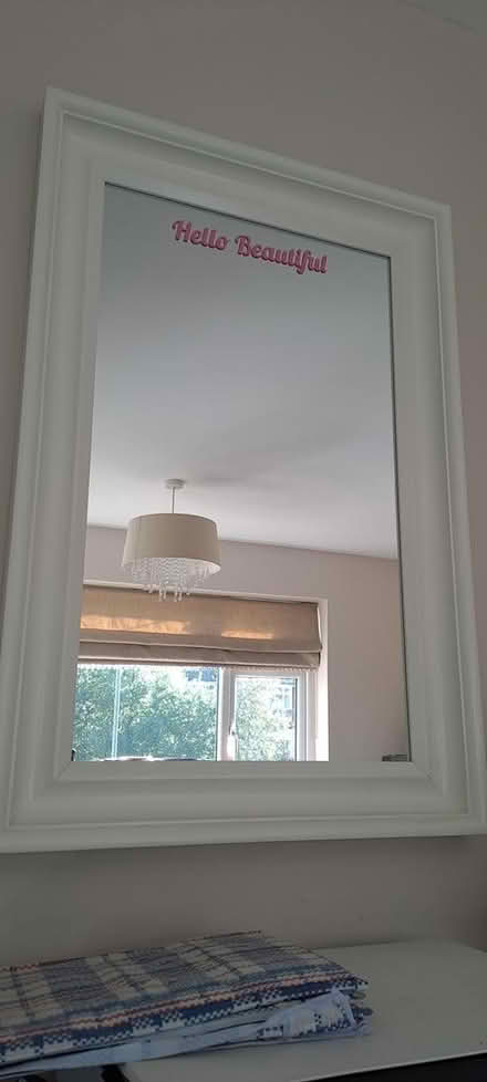 Photo of free White frame large bedroom mirror (Pratts Bottom) #1