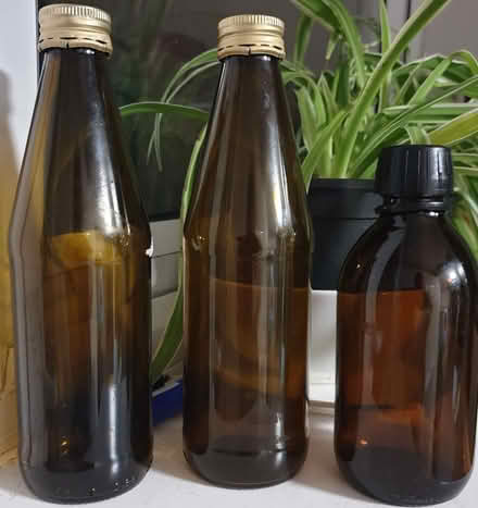 Photo of free 3 brown glass bottles (Leominster HR6) #1