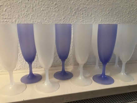 Photo of free Ten plastic champagne glasses (Loughborough LE11) #1