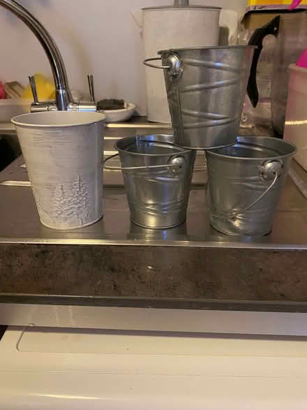 Photo of free Small Metal Plant Pots (Meppershall SG17) #1