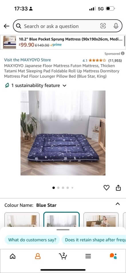 Photo of free Great condition “king size futon” (BS66) #1