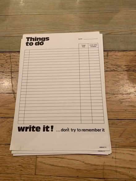 Photo of free To do list paper (Twickenham TW2) #1