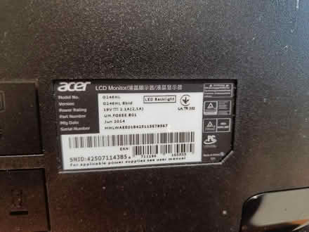 Photo of free Acer 24" LCD monitor (Essex Road, N1) #3
