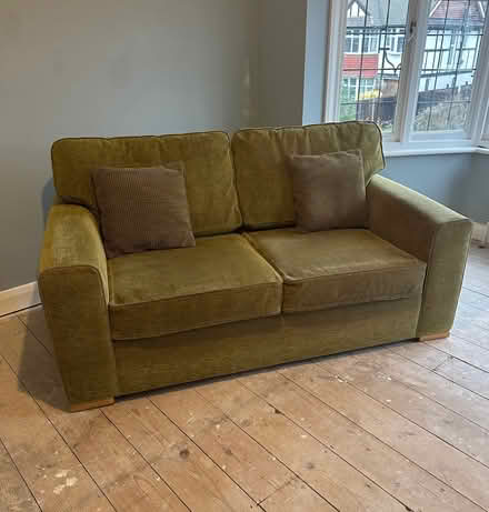 Photo of free Sofa bed (two seater) with cushions (North Kingston KT2) #1