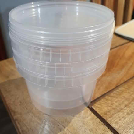 Photo of free 3 new plastic food tubs with lids (PR25 leyland) #2
