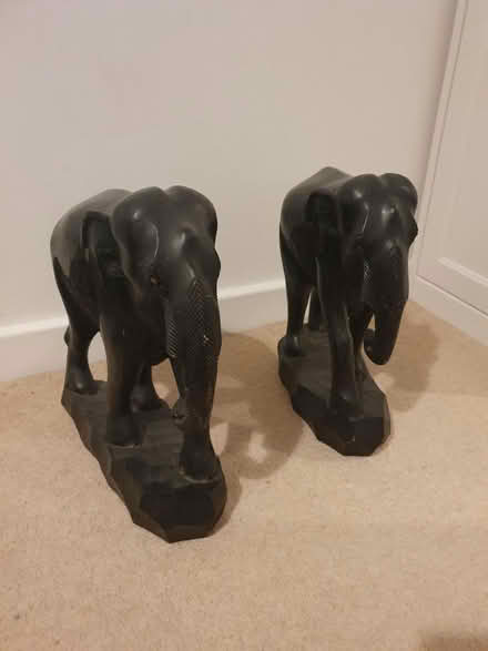 Photo of free 2x wooden carved elephants (Langford) #2
