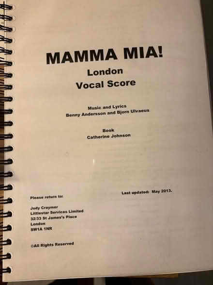 Photo of free Mamma Mia/ ABBA sheet music (HP3) #1