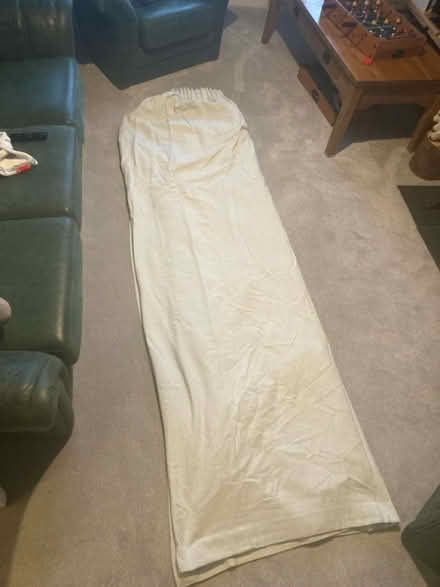 Photo of free Pair of long heavy striped curtains (M33, Brooklands, Sale) #1