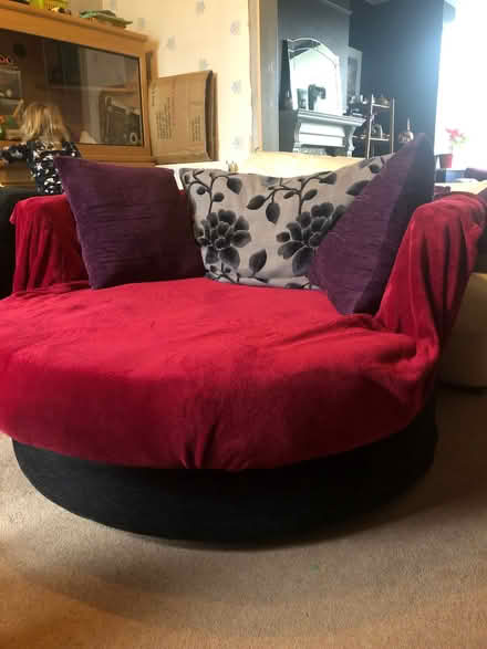 Photo of free Large, swivel, cuddle chair (Carnforth LA5) #1
