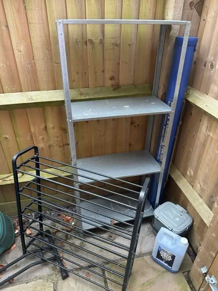 Photo of free Metal shelves & black shoe rack (Yarnton) #1