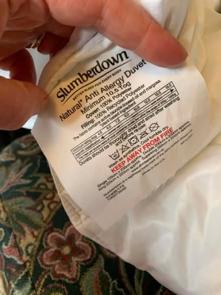 Photo of free Single duvet 10.5 tog (Morningside/Comiston EH10) #1