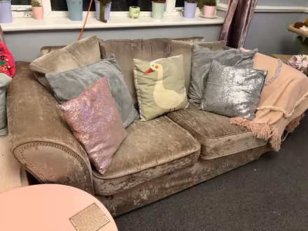 Photo of free Silver crushed velvet sofa (Patcham) #2