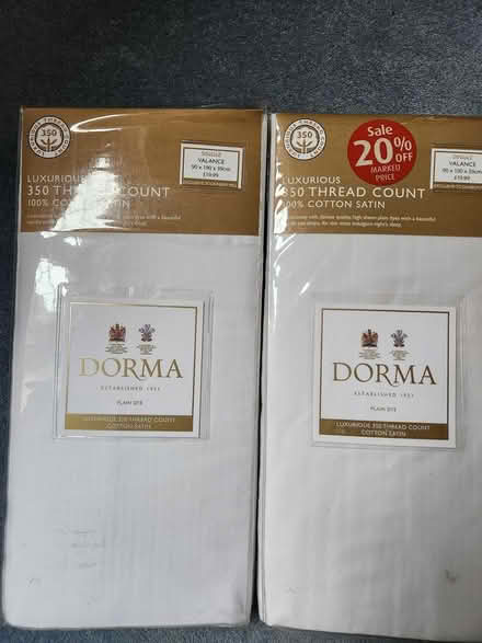 Photo of free 2 Single Valance Sheets (unused) (GL53, Leckhampton, Cheltenham) #1