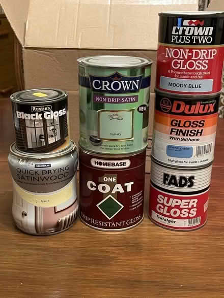 Photo of free Left over paints for woodwork/metal (West Blatchington BN3) #1