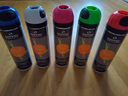 Photo of free 5 x temporary fluorescent marker for construction (Stroud Green N4) #1