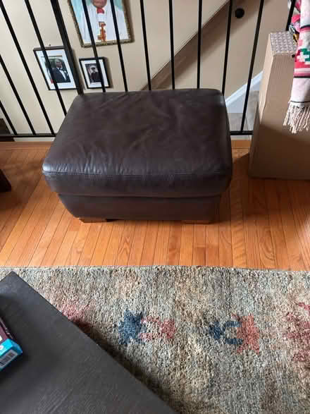 Photo of free Dark Brown Leather Ottoman (Fairland/Burtonsville, MD) #1
