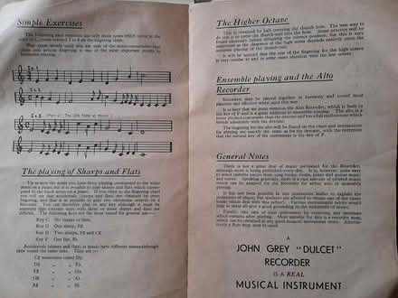 Photo of free Instructions, Descant Recorder (Newtown, Exeter) #2