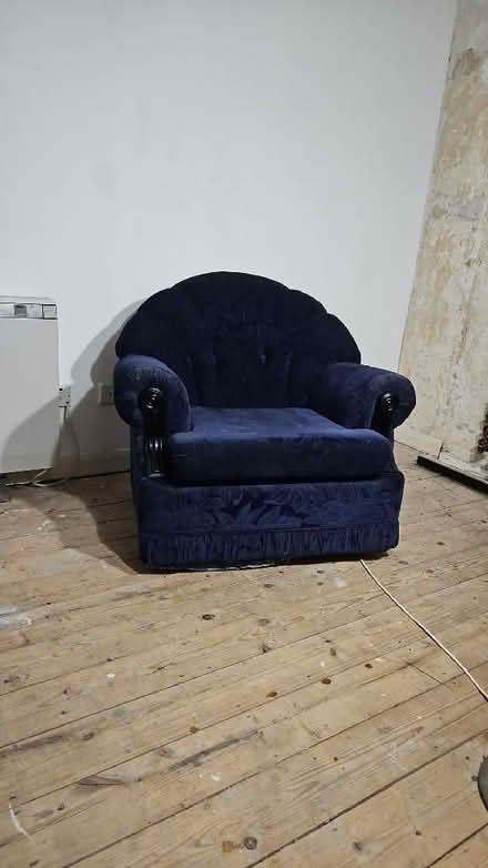 Photo of free Large blue chair (Warrior Square) 84 cm tall (Bohemia TN37) #1