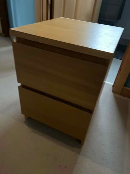 Photo of free IKEA Malm tall boy and bedside in oak (Broxbourne EN10) #1