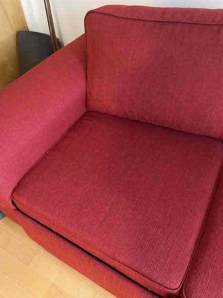 Photo of free red sofa-bed with storage (255 Richmond St. East) #3